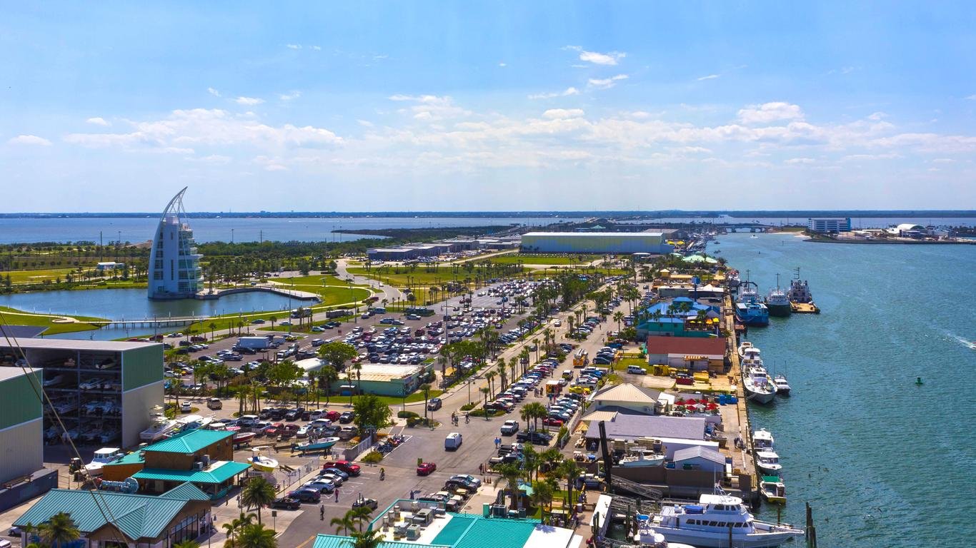 Beachfront condos and rocket launch skyline in Cape Canaveral, Florida – professional house cleaning by AbracadaClean