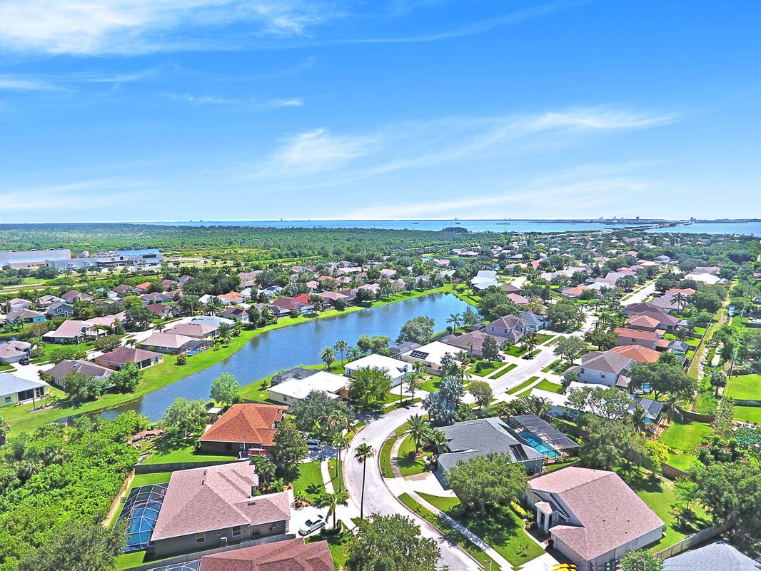 Waterfront homes and palm-lined neighborhoods in Merritt Island, Florida – professional house cleaning by AbracadaClean